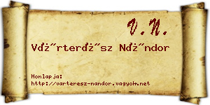 Várterész Nándor névjegykártya