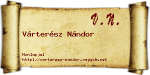 Várterész Nándor névjegykártya